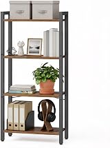 VASAGLE 4-Tier Bookshelf 24x40x107 cm Rustic Brown Ink Black LLS099B01