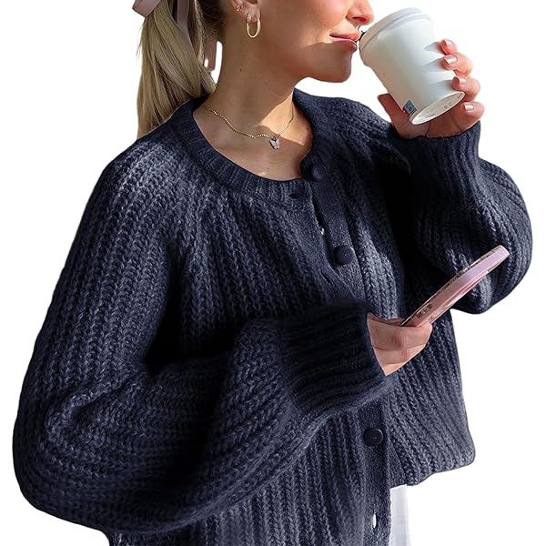 SeeLuNa Crochet Cardigan Sweaters for Women Tops Chunky Knitted