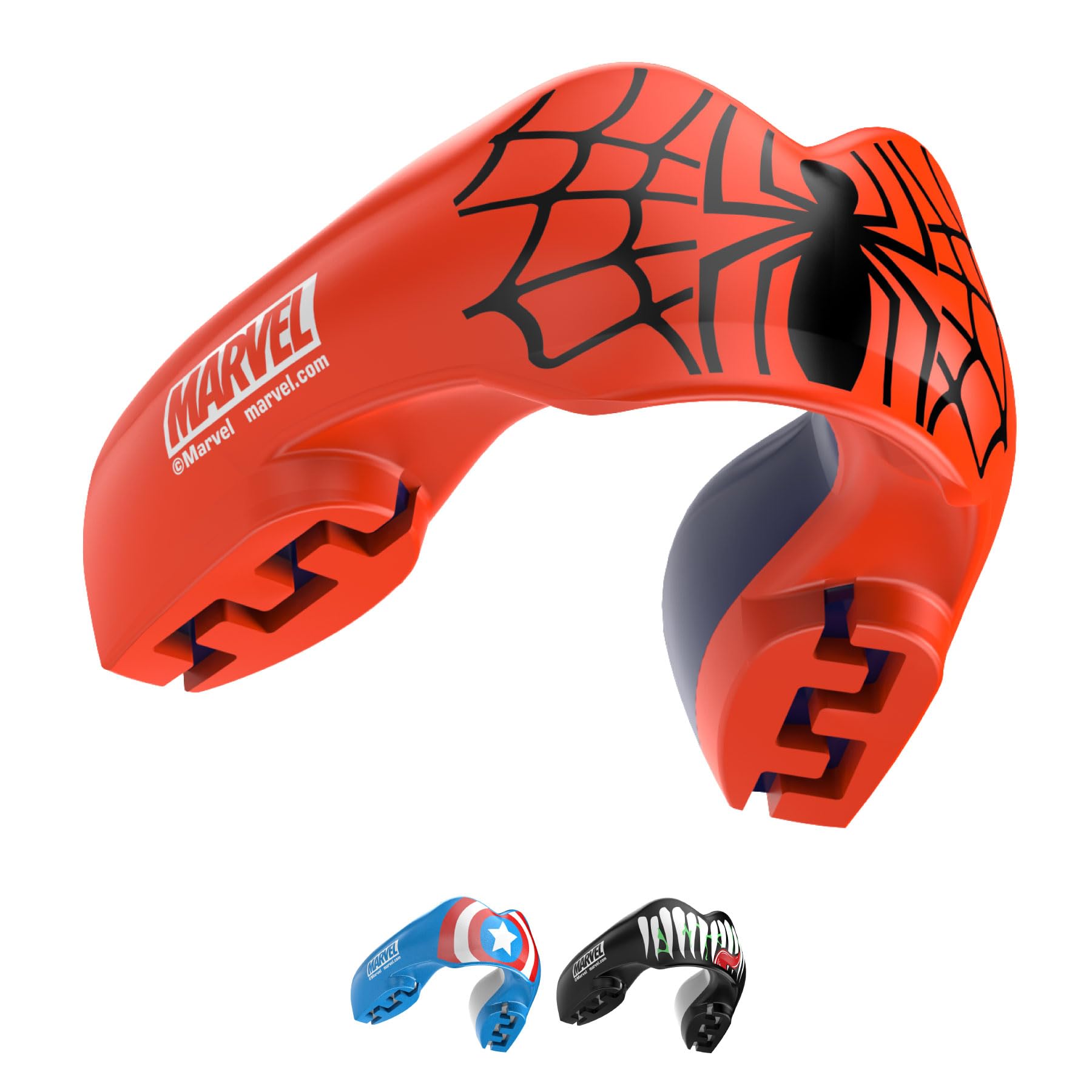 Marvel Spider-Man Sports Mouthguard for Braces, One Size Remouldable Gum Shield with Case for Boxing, MMA, Rugby, Martial Arts, Judo and All Contact Sports