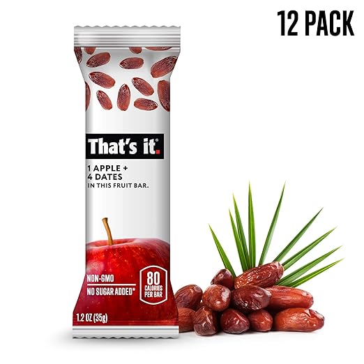 That's it. Apple + Date Fruit Bars 100% All Natural, No Artificial Ingredients or Preservatives Delicious Healthy Snack for Children & Adults, Vegan, Gluten Free, Paleo, Kosher, Non GMO