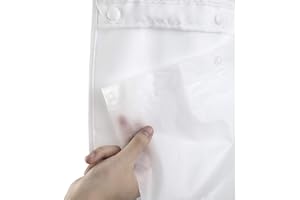 River Dream Waterproof PEVA Snap-in Shower Curtain Liner Replacement: No Hook Shower Curtain Liner Removable to Attach and Snap On/Off, Frost, 70x54