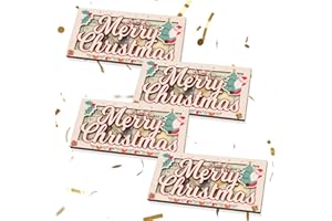 FBBP Christmas Money Holder for Cash Gifts 4Pcs - Wooden Christmas Money Holders for Cash - Xmas Decorations Gifts for Kids Women Men Friends Family