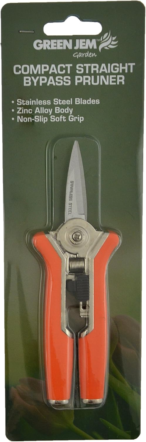 Green Jem Compact Straight Bypass Pruner, Orange, 15x4.5x1.5 cm - Image 4