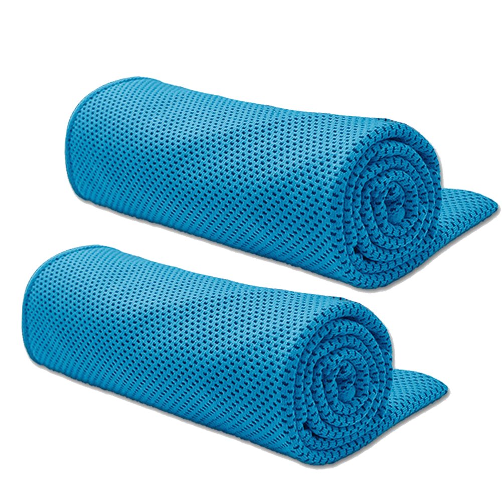BeGrit Snap Cooling Towel Chilly Ice Cool Bowling Fitness Yoga Towels for Sports Travel Running Biking Hiking Gym Golf Workout Camping Pilates (Pack of 2)