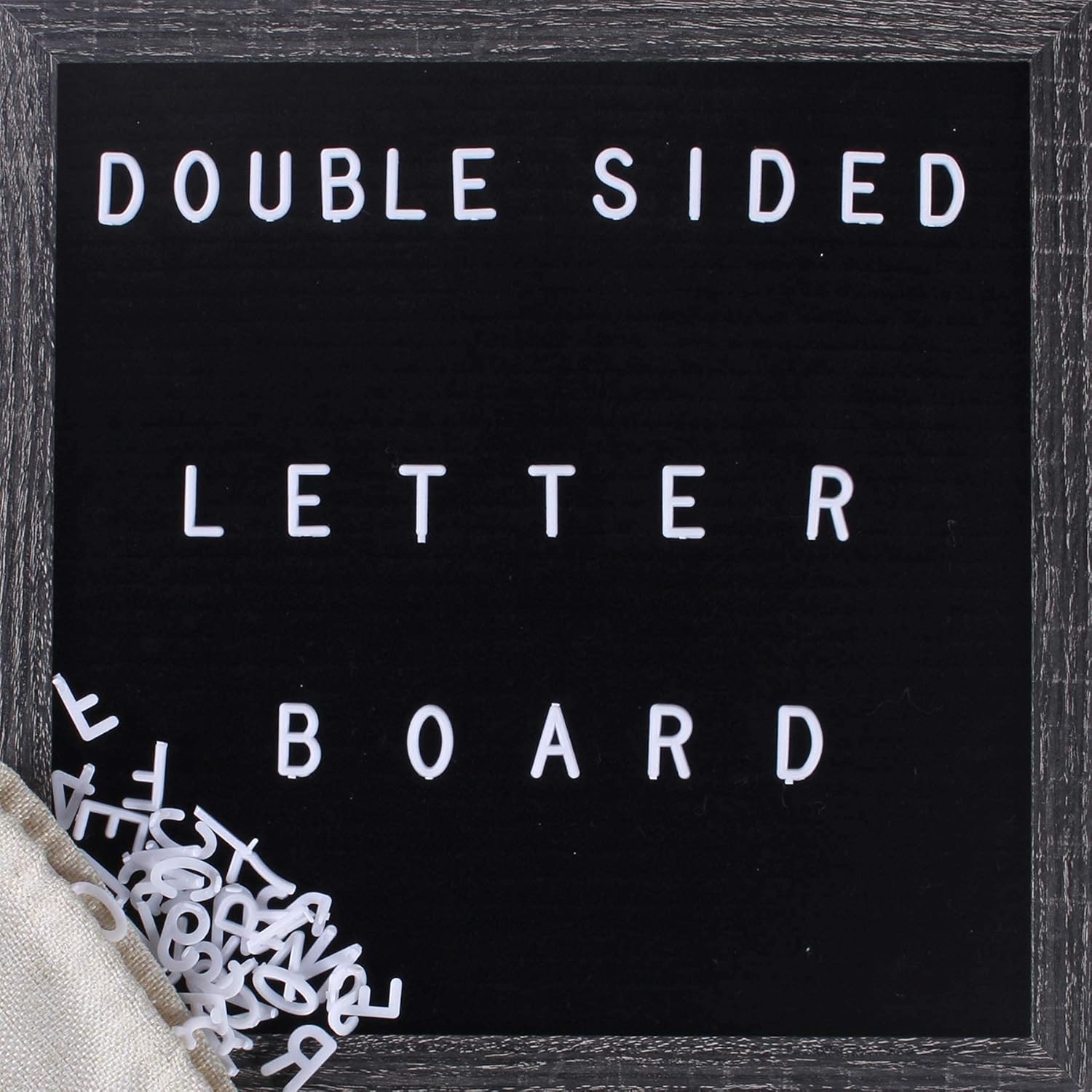 Felt Letter Board 12×12 Inch, USVANE 568 PCS White Letters Rustic Wood