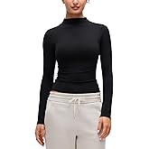 CRZ YOGA Softembrace Mock Neck Long Sleeve Shirts for Women - Casual Going Out Comfort Tops Soft Fitted Layer Underwear Tees