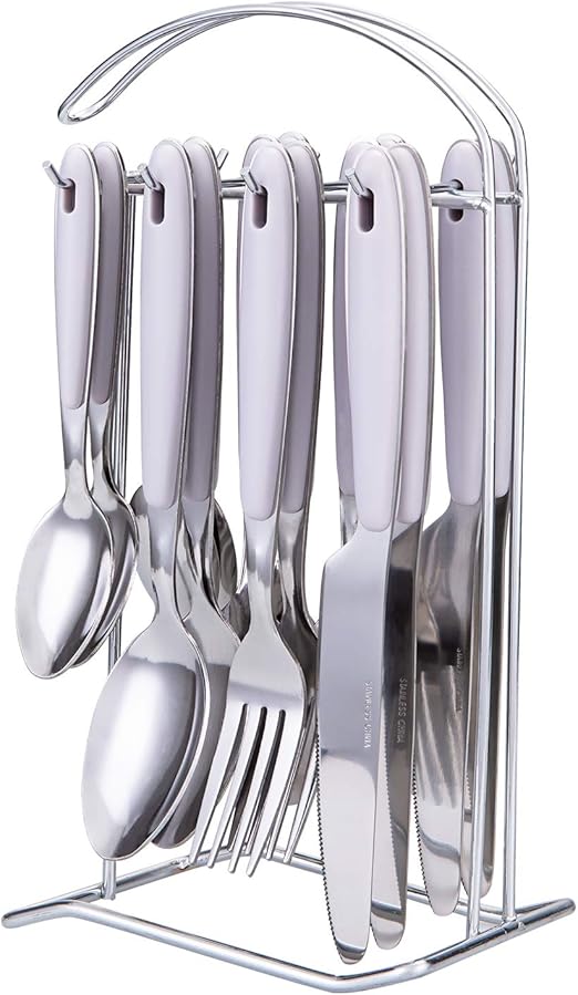Cutiset 17 Piece Stainless Steel Flatware Set with Hanging Caddy (17