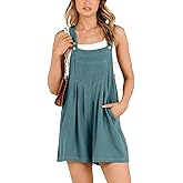 ANRABESS Women's Summer Casual Rompers Bib Short Overalls Loose Linen Jumpsuit Beach Outfits Travel Vacation Clothes