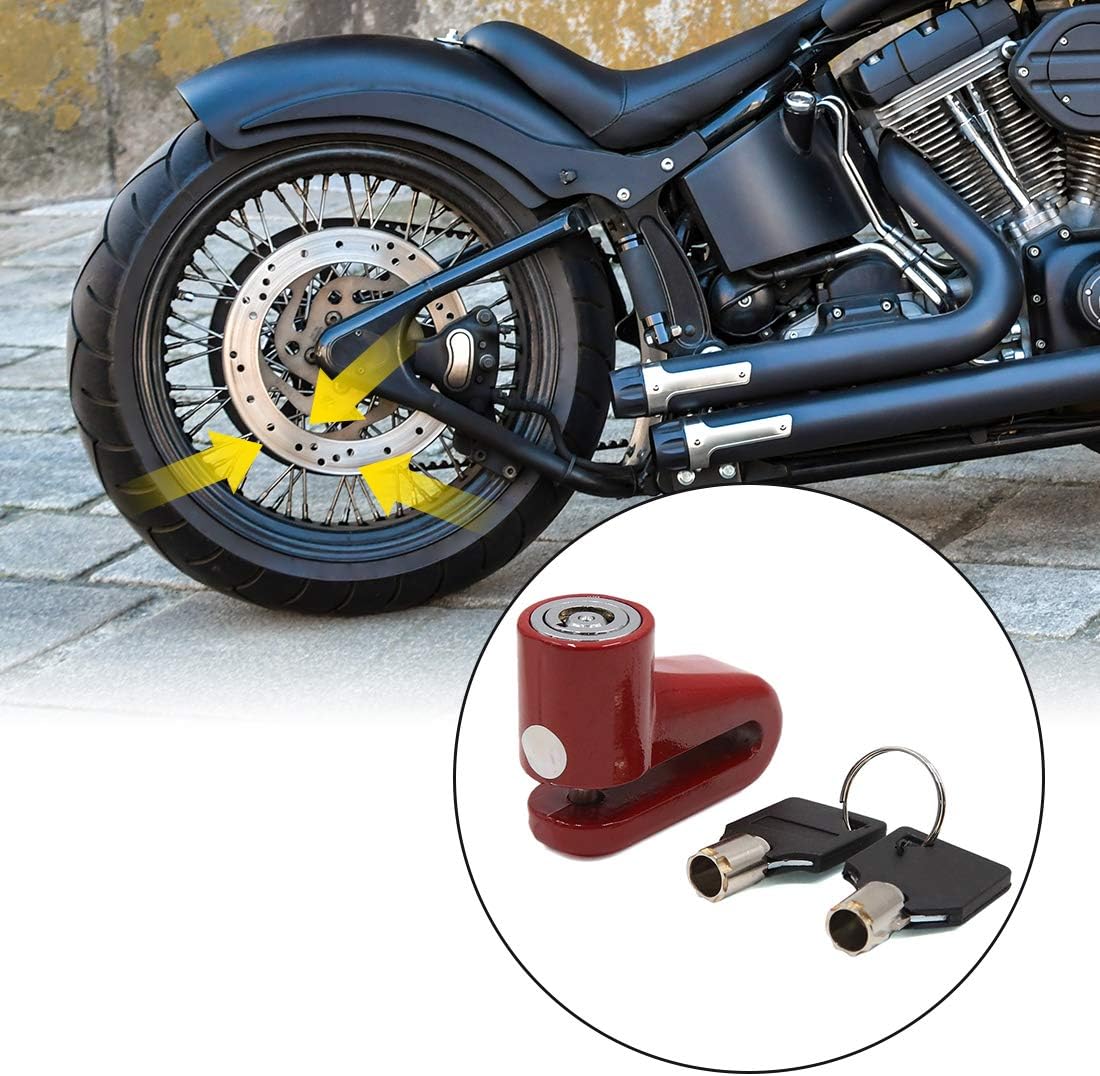 uxcell Red Motorcycle Motorbike AntiThief Safety Security Disc Lock