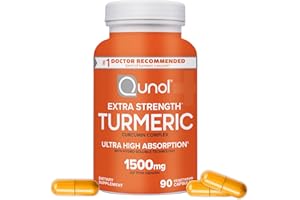 Turmeric Curcumin Capsules, Qunol with Ultra High Absorption 1500mg, Joint Support, Dietary Supplement, Extra Strength, 90 Vegetarian Capsules