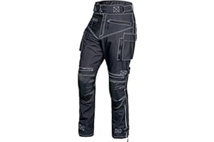 WICKED STOCK Mens Waterproof Armored Motorcycle Riding Dual Sport Pants Protective CE Level-1