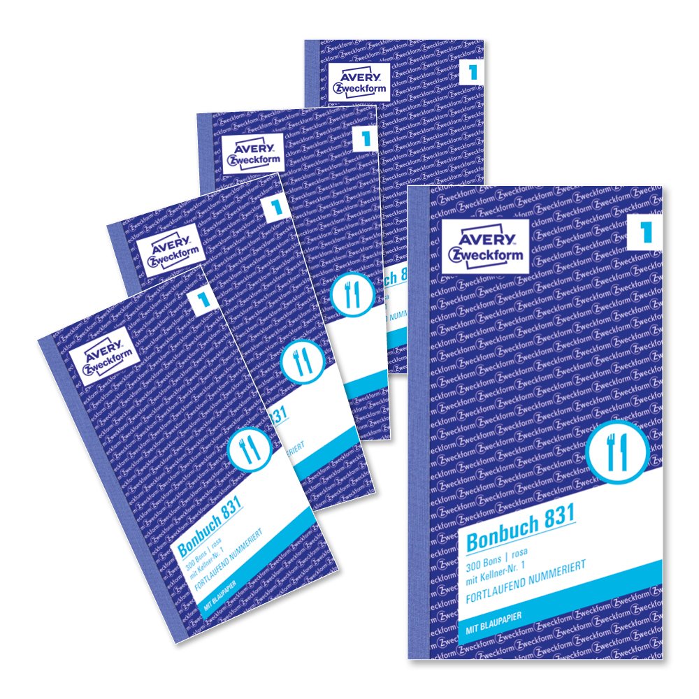 Avery Zweckform 831-5 Voucher Book 198x105 mm 300 Pink Vouchers 5-Pack