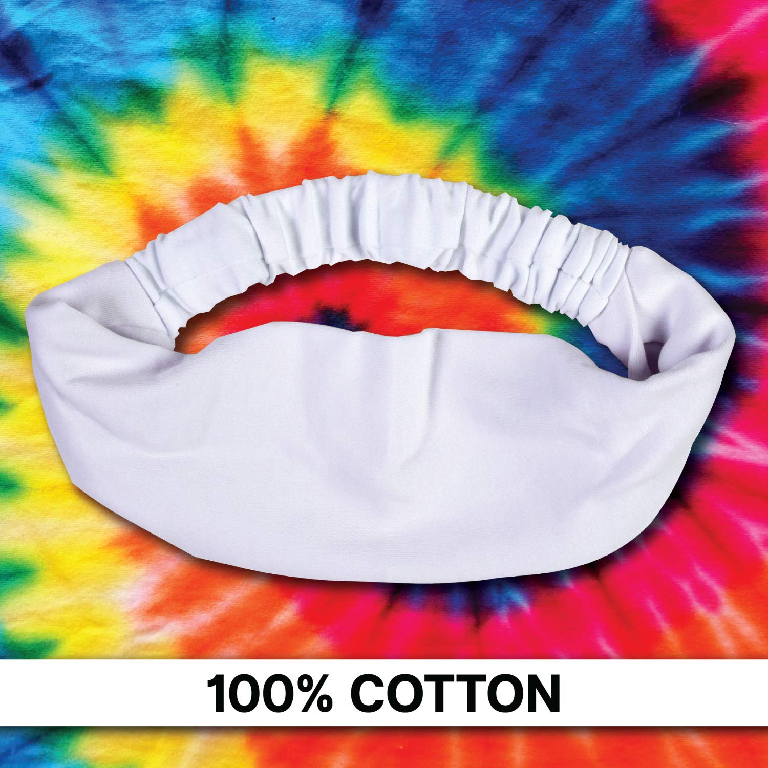 Tulip Headbands 2 Pack Tie Dye Accessory, 2 Count (Pack of 1), White