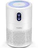 MOOKA Air Purifiers for Home Large Room up to 1076ft², H13 True HEPA Air Filter Cleaner, Odor Eliminator, Remove Smoke Dust Pollen Pet Dander, Night Light, B-D02L White