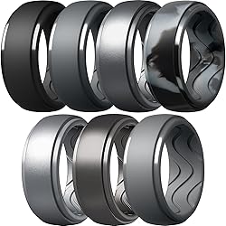 Egnaro Men's Silicone Rings 10mm Wide 2.5mm