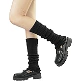 BomKinta Leg Warmers for Women - Soft Fashion Knit Calf Accessories Gifts - Cute 80s Ruffle Leg Sleeves for Party Yoga