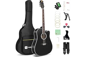 Vangoa Acoustic Guitar 41 Inch Full Size Cutaway Acoustic Guitar Kit for Beginners Adults Kids with Gig Bag and User Manual, 