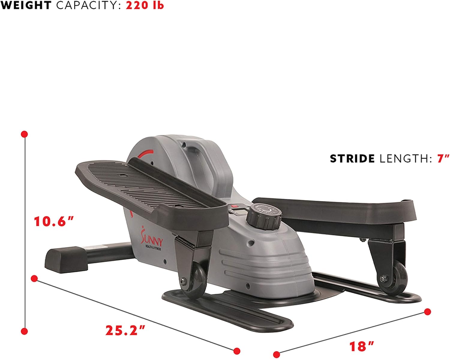 Sunny Health & Fitness Portable Stand Up Elliptical - SF-E3908, Gray : Sports & Outdoors