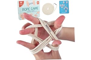 Cats Cradles String Elastic Finger Hand Cotton Rope String Toy with 10 Instruction Cards, Traditional Educational Cat Cradles