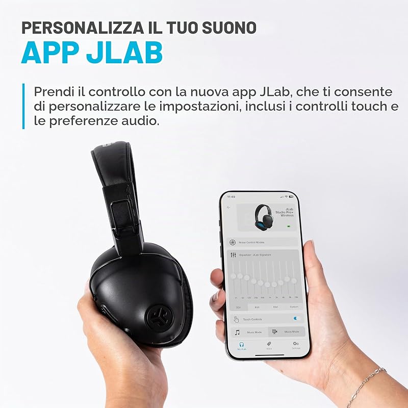 Studio Pro+ Cuffie Bluetooth Over-Ear - Microfono 65 Ore, Nero