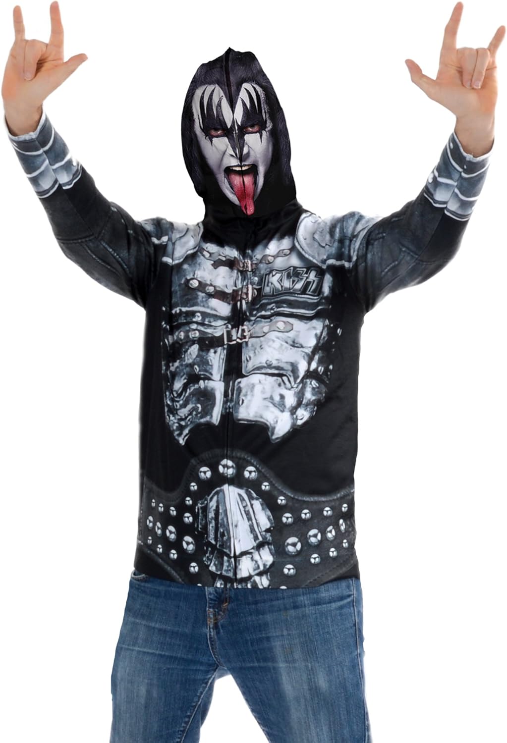 Faux Real Men's Sublimated Faux Full Zip Mask Hoodie