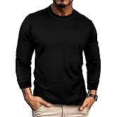 Quskc Men's Waffle Long Sleeve T Shirts Casual Crewneck Shirts Thermal Workout Slim Fit Pullover Tee Shirts