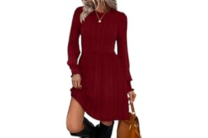 SAMPEEL Dresses for Women 2025 Long Sleeve Fall Fashion Casual Sweater Dress Trendy Outifts