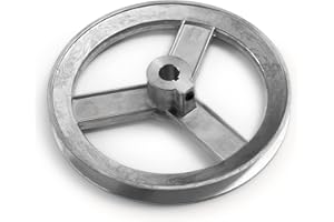 T TERRE Terre Products, Heavy Duty 6" V-Groove Drive Pulley, Precision 1/2" Bore, Robust Z3A Zinc Alloy Die Cast Pulley