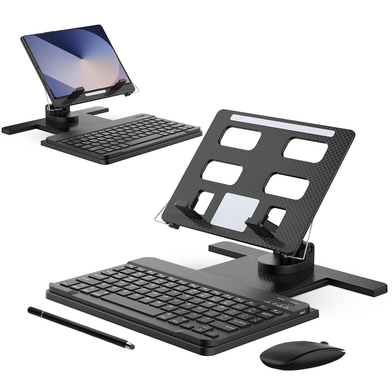 Photo 1 of Enituo for Samsung Galaxy Z Fold 7 6 5 4 / Z Trifold Stand and Keyboard Mouse 4 in 1 Set, Portable Bluetooth Keyboard Plus Foldable Adjustable Tablet Stand Holder for 4.7" to 13" Tablets Smartphones