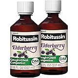 Robitussin Maximum Strength Elderberry Cough Plus Chest Congestion DM, Cough Suppressant for Adults, Providing Non Drowsy Liq