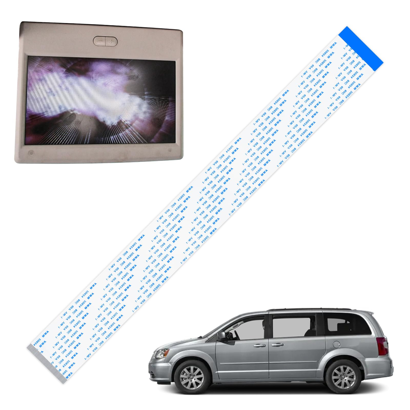 Photo 1 of 1 Pc Repair Ribbon Cable Compatible with 13-18 Dodge Caravan Chrysler Town Country Minivan Van, Only Fit for High Definition HD VES DVD Monitor/Blue Ray Players, to Fix The Video Entertainment System