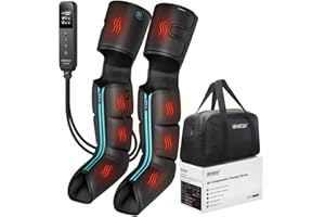CINCOM Leg Massager with Heat and Compression, Air Compression Boots for Leg Calf & Foot Recovery, Edema Relief, FSA-HSA Eligible
