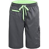 unitop Men's Swimming Trunks Quick Dry Summer Striped Beach Board Shorts with Lining