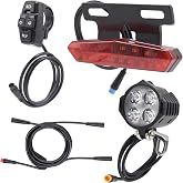 36V 48V Electric Bike Turn Sigale Light Kit, 1T3 Wired Waterproof Connector | Turn Signal Tail Light, Front Light with Horn, 1T3 Connecting Cable