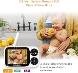 HelloBaby Baby Monitor with Camera Night Vision 3.2 inch IPS Screen VOX Therm view 5