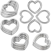 Binxus 24 Pcs Heart Shape Metal Craft Ring Buckle Heart Buckle Ring Metal Heart Ring for Crafts Punk Gothic Accessory
