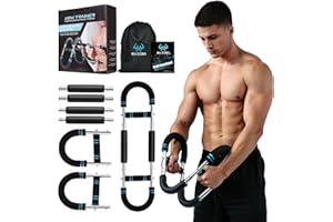 MAIDOMA Twister Arm Trainer with 2/4 Springs, 20-120lb Adjustable 6 Resistance Levels Twister Arm Chest Exerciser, Portable Chest Workout Equipment for Men & Women, Enhancing Upper Body Muscle