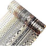 YUBBAEX 20 Rolls Washi Tape Set Black Gold Foil Print Decorative Tapes for Arts, DIY Crafts, Bullet Journals, Planners, Scrap