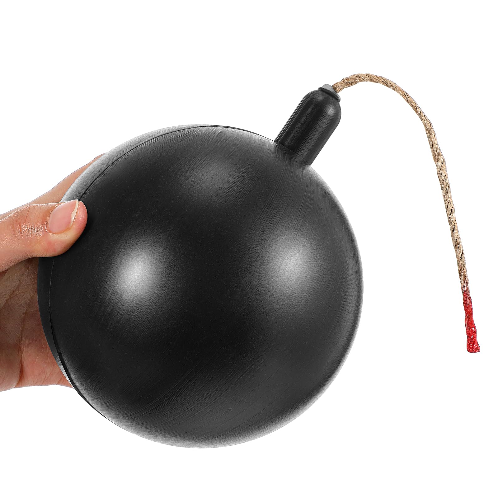 Photo 1 of Soulchen 5 Inch Halloween Fake Bomb Toy Cartoon Army Bomb Props, Plastic Black Fake Round Army Prop Stress Toy for Halloween Costume Accessory Office Desk Decor Funny Gag Stuff Gift