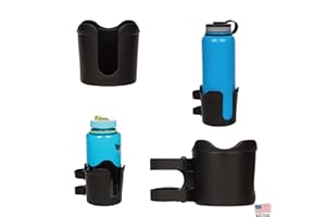 ROBOCUP Plus, (Black), Add-On Accessory XL Extension Cup Holder, Larger Drink Capacity, Perfect for Boats, Golf Carts, Walkers, Wheelchairs and Work. Made in USA (Includes 1)