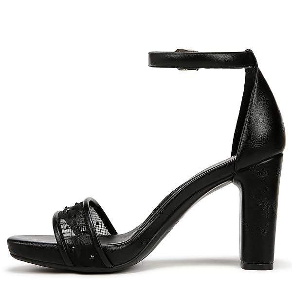 NATURALIZER WOMENS JOY ANKLE STRAP HEELED DRESS SANDAL BLACK MESH SPARKLE 9.5 M