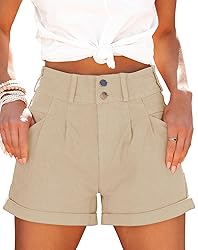 Hilltichu Womens Relaxed Fit Casual High Waist
