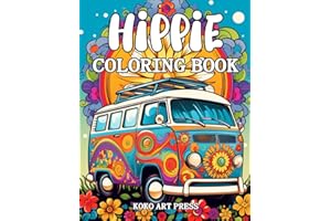 Hippie Coloring Book: 50 Groovy and Vintage Retro Coloring Pages for Adults