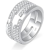 VAXOJEL Moissanite Wedding Band for Women D Color VVS1 Moissanite Eternity Rings 18K White Gold Plated S925 Sterling Silver Promise Engagement Rings for Women Wife Men