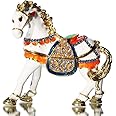 Waltz&F Hinged Trinket Box Bejeweled Hand-Painted Ring Holder Animal Figurine Collectible War-Horse