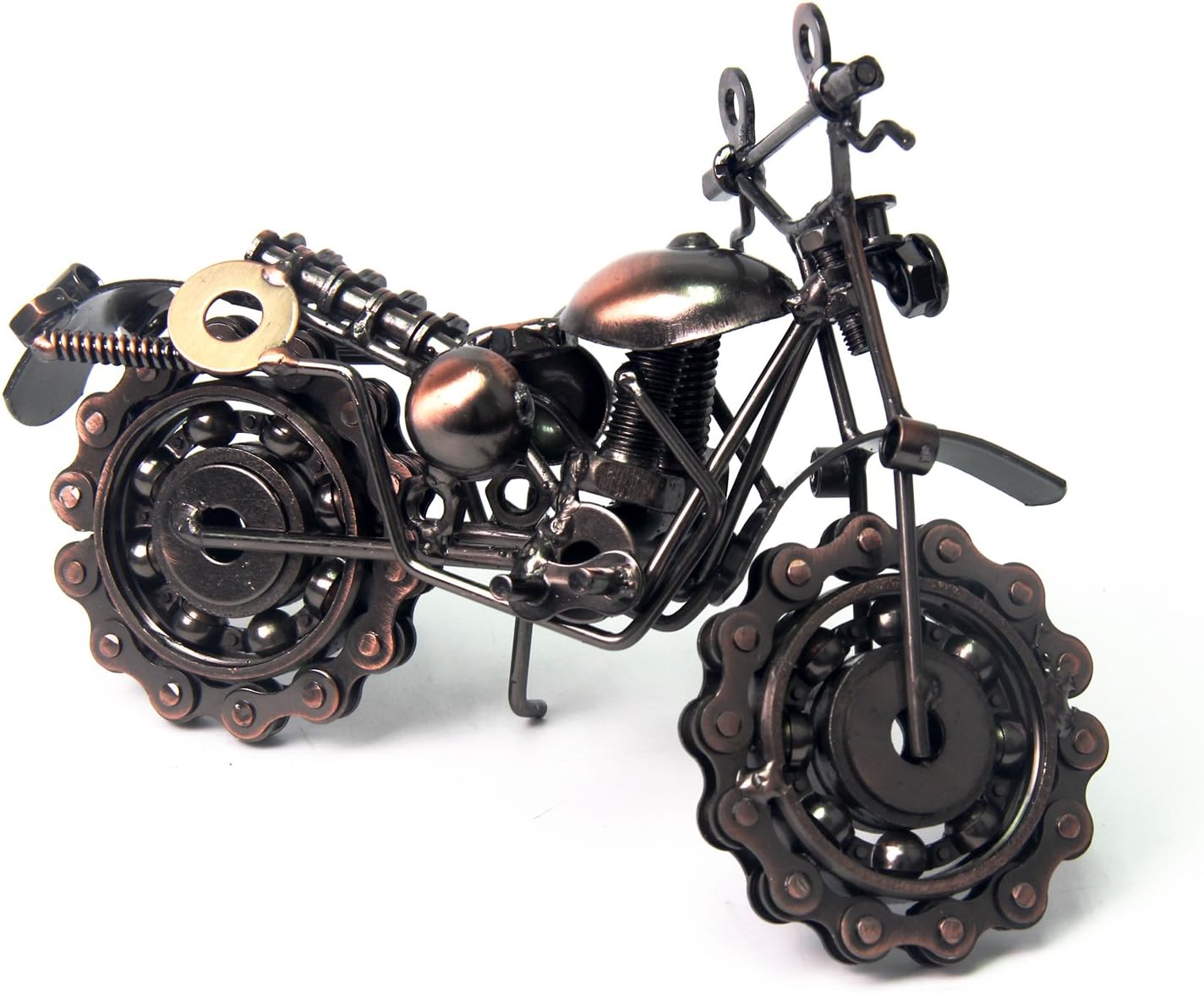 Signstek Vintage Handcrafted Iron Motorbike Model Bronze Metal Motorcycle Ornament Collectible Gift for Motorcycle Lovers for Him or Dad - Image 4