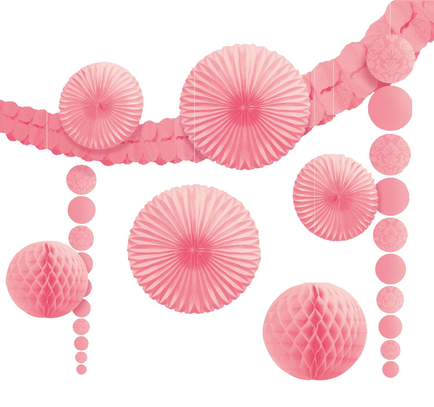 amscan 249261 - 9 Piece Pink Party Decoration Kit