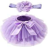 Exegawe Baby Girls Tutu Skirt with Headband, Toddler Girls Tulle with Diaper Cover Birthday Party Dress