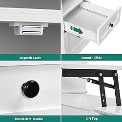YITAHOME L Shaped Desk with Power Outlets & LED