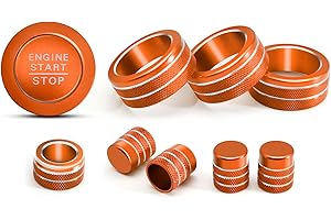 KENTUTO for Honda Civic Accessories 2022-2026 for Honda CRV Accessories 2023-2026 & Acura Ingetra 2023-2025, A/C, Air Vent, Radio, Push Start Button Knob Cover/Ring (Orange)